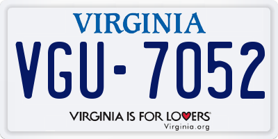 VA license plate VGU7052