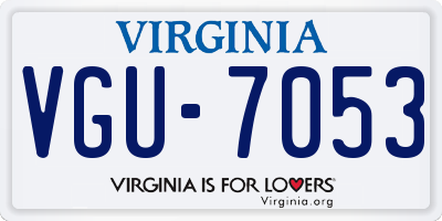 VA license plate VGU7053