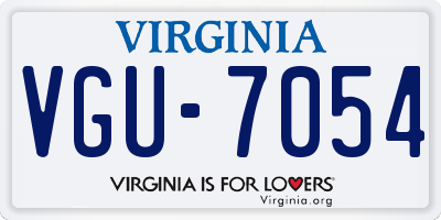 VA license plate VGU7054