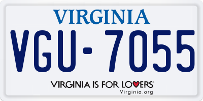 VA license plate VGU7055