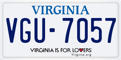VA license plate VGU7057