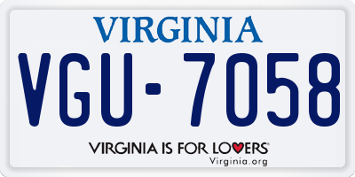 VA license plate VGU7058