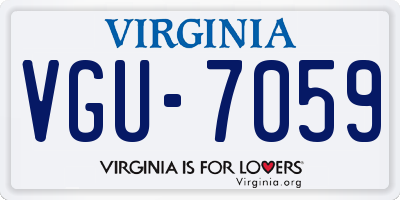 VA license plate VGU7059