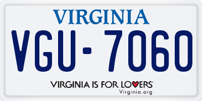 VA license plate VGU7060