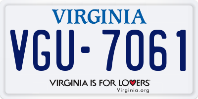 VA license plate VGU7061