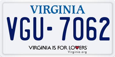 VA license plate VGU7062