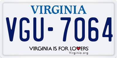 VA license plate VGU7064