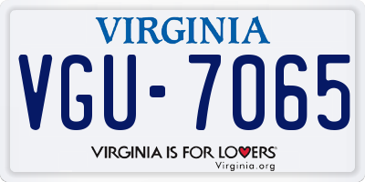 VA license plate VGU7065