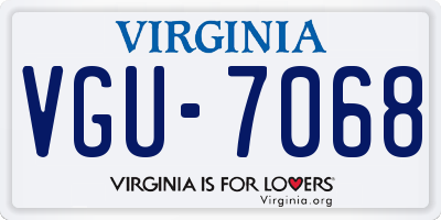 VA license plate VGU7068