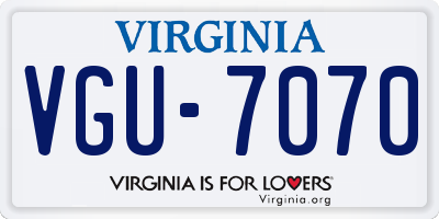 VA license plate VGU7070