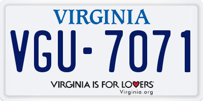 VA license plate VGU7071