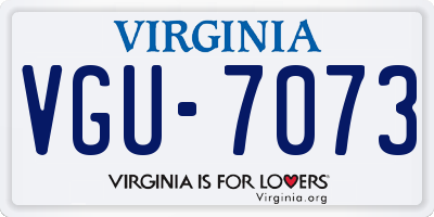 VA license plate VGU7073