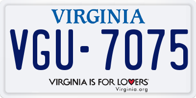 VA license plate VGU7075