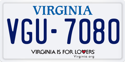 VA license plate VGU7080