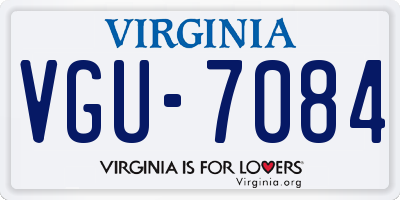 VA license plate VGU7084