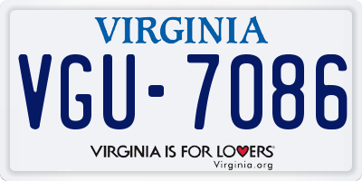 VA license plate VGU7086