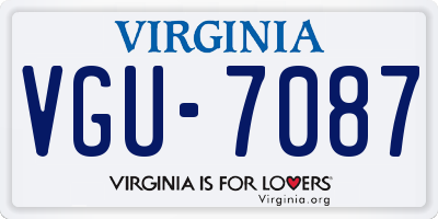 VA license plate VGU7087