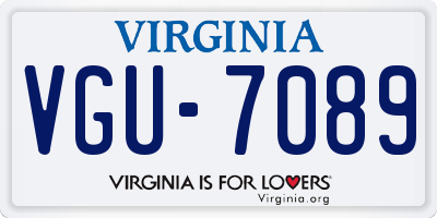 VA license plate VGU7089