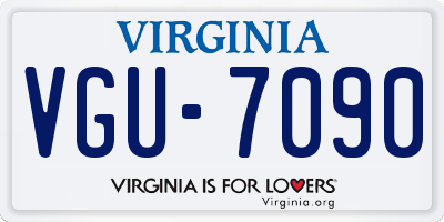 VA license plate VGU7090