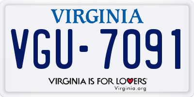 VA license plate VGU7091