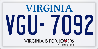 VA license plate VGU7092