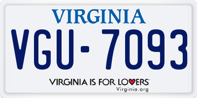 VA license plate VGU7093