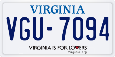 VA license plate VGU7094