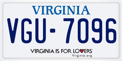 VA license plate VGU7096