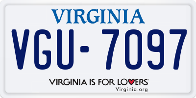 VA license plate VGU7097
