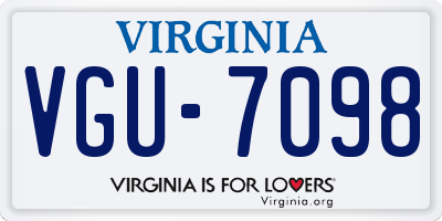 VA license plate VGU7098