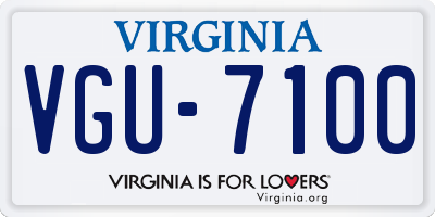 VA license plate VGU7100