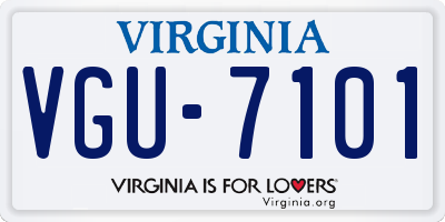 VA license plate VGU7101