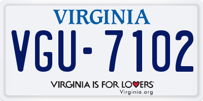 VA license plate VGU7102