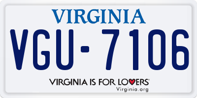VA license plate VGU7106