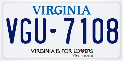 VA license plate VGU7108