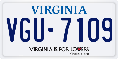 VA license plate VGU7109