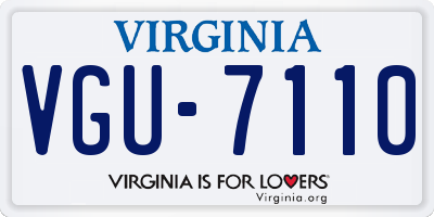 VA license plate VGU7110