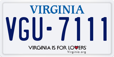 VA license plate VGU7111