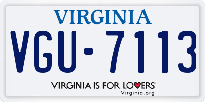 VA license plate VGU7113