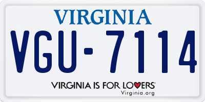 VA license plate VGU7114