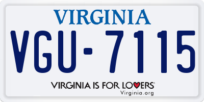 VA license plate VGU7115