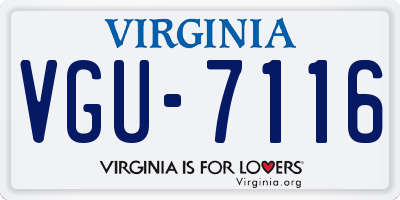 VA license plate VGU7116