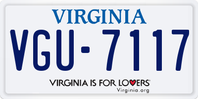 VA license plate VGU7117
