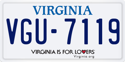 VA license plate VGU7119