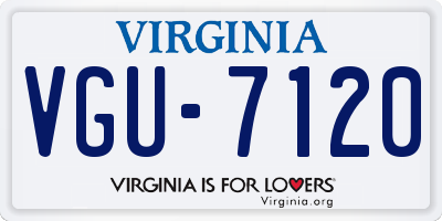 VA license plate VGU7120
