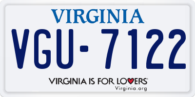 VA license plate VGU7122