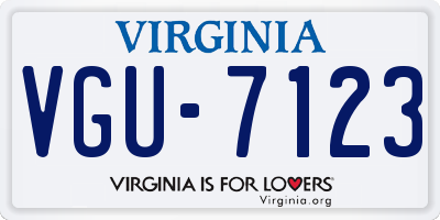 VA license plate VGU7123
