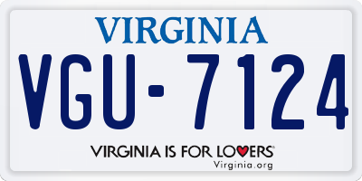 VA license plate VGU7124