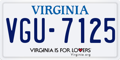 VA license plate VGU7125