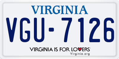 VA license plate VGU7126